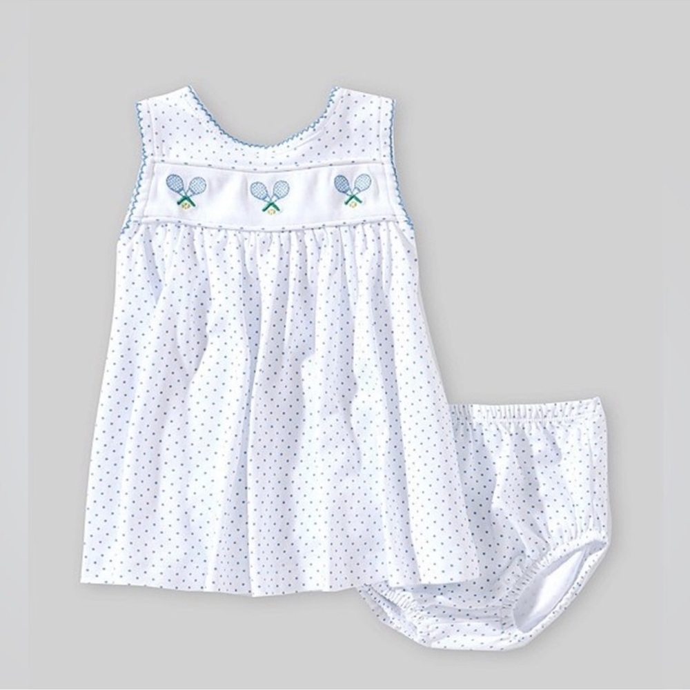 NWT Edgehill Collection Baby Girls Polka Dot Tennis Set Dress Sz 9M